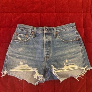Distressed Denim Shorts